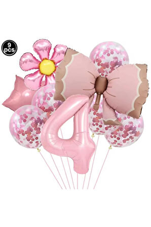 PEMBE FİYONKLU YAŞ BALON SET