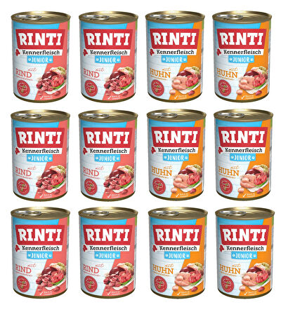 Rinti 2 Çeşit Karma Gurme Yavru Köpek Konservesi 400 Gr. X 12 Adet