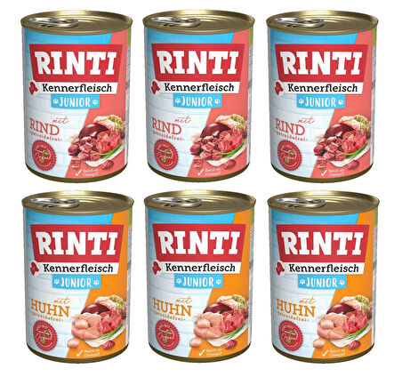 Rinti 2 Çeşit Karma Gurme Yavru Köpek Konservesi 400 Gr. X 6 Adet