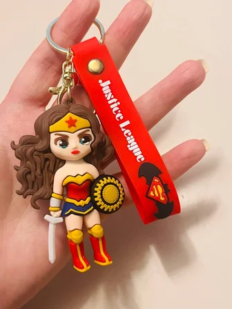 Wonder Woman 3D Silikon Anahtarlık  Karakter Çanta & Araba Süsü