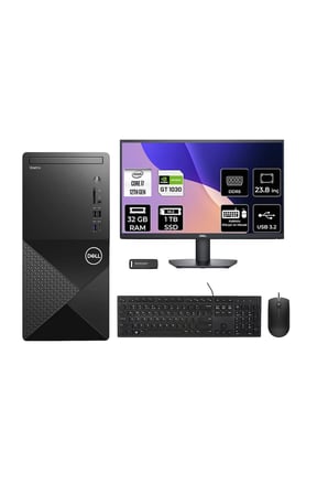 Vostro 3030MT i7 12700 32GB 1TB SSD GT1030/4GB FDOS Masaüstü Bilgisayar + 23.8" Monitör