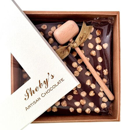 Ahşap Çekiçli Kutu Kırma Çikolata 350gr (Fındıklı)