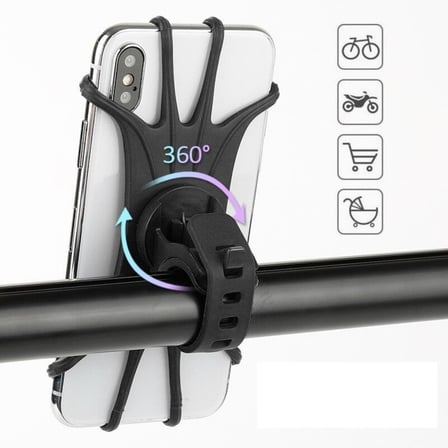 Universal Bisiklet Motosiklet Çocuk Arabası Silikon 360 Derece Telefon Tutucu Tüm Modellerle Uyumlu 