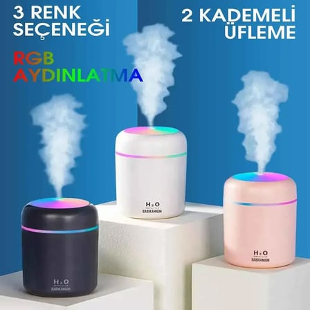 H2O LED Işıklı Mini Oda Hava Nemlendirici (5477)