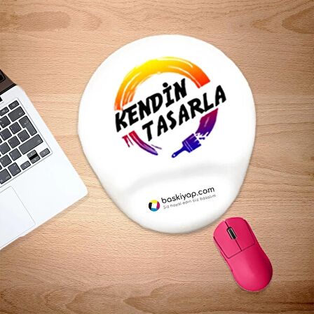 Kişiye Özel Tasarlanabilen Kesik Oval Mouse Pad - Bilek Destekli