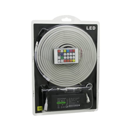 5MT KUMANDALI - ADAPTÖRLÜ NEON ŞERİT LED 12V (5477)