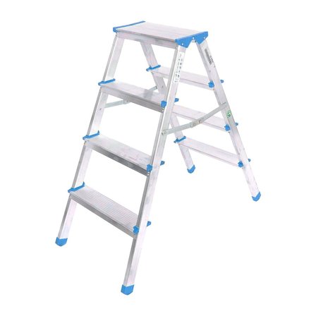 4+4 ÇİFT BASAMAKLI ALÜMİNYUM METAL MERDİVEN YÜKSEKLİK = 92CM BAŞ GENİŞLİK = 8CM (5477)