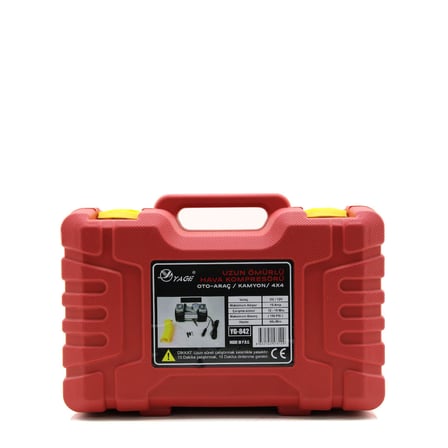 ÇİFT SİLİNDİR OTO - ARAÇ HAVA KOMPRESÖRÜ DC/12V - 23Amp - 150PSI FENERLİ BAR GÖSTERGELİ (5477)
