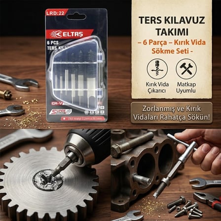 6 PCS  HASARLI VİDA ÇIKARICI SET -  SOLA DÖNEN  KLAVUZ UÇ (5477)
