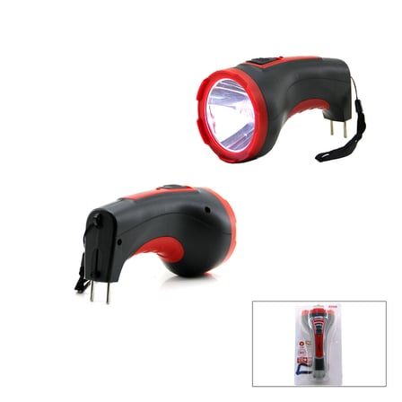 10W TEK LED BOMBELİ GÖVDE FİŞ ŞARJLI EL FENERİ UZUN MESAFELİ KAMBUR (5477)