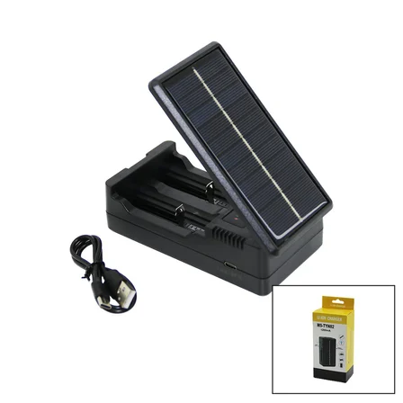 LI-ION CHARGER MS-TYN82  SOLAR - GÜNEŞ ENERJİLİ   2Lİ   PİL ŞARJ  ALETİ  1200mA (5477)