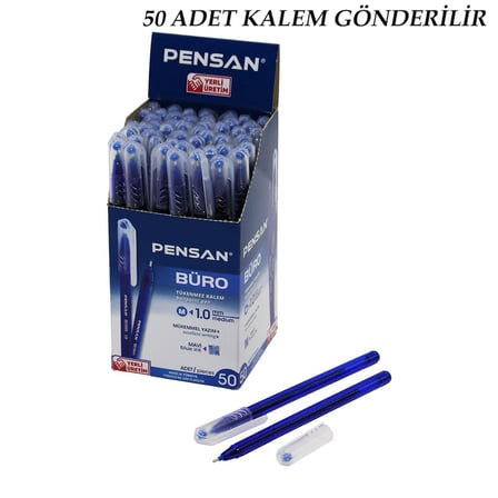 50 ADET PENSAN BÜRO MAVİ TÜKENMEZ KALEM M-MEDİUM - 1.0MM UÇ (5477)