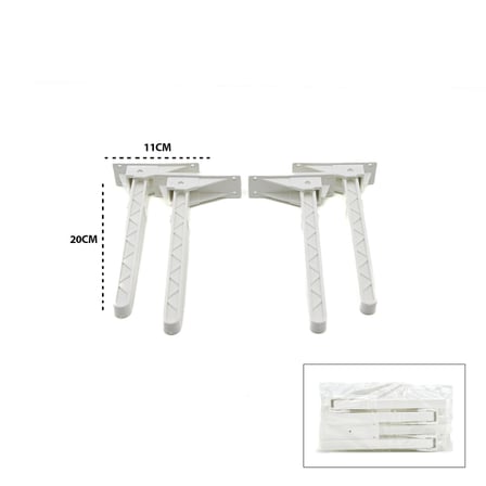 4 ADET BEYAZ SOFRA AYAK KOMPLE PLASTİK 20CM AÇ KAPA (5477)