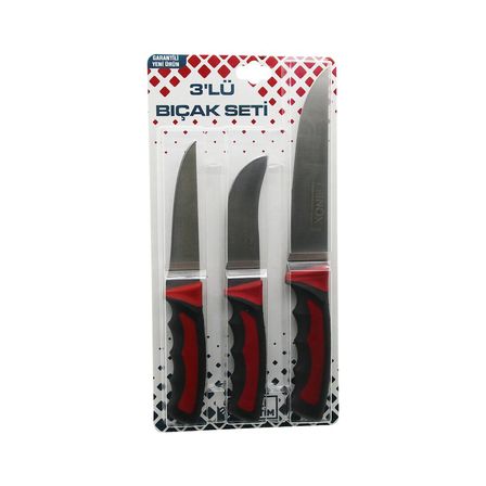 3PCS KURBAN BIÇAK SETİ R-032K--R-320Y--R-0403 KEMİK SIYIRMA - DERİ SOYMA=YÜZME - KURBAN BIÇAK (5477)
