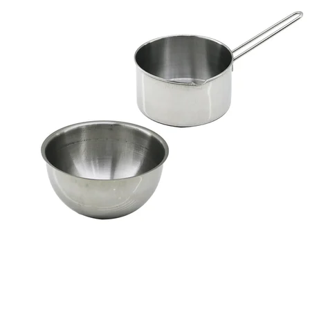 2PCS SET PASLANMAZ ÇELİK CHEFF SÜTLÜK - SOSLUK=14CM - DERİN KAP=17CM (5477)