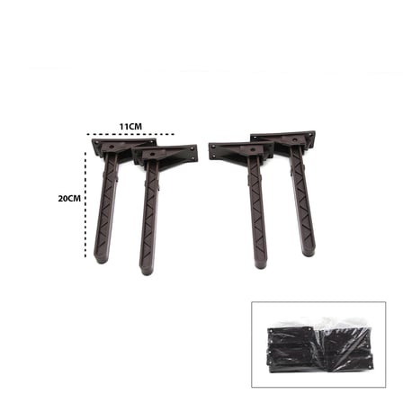 4 ADET KAHVERENGİ SOFRA AYAK KOMPLE PLASTİK 20CM AÇ KAPA (5477)