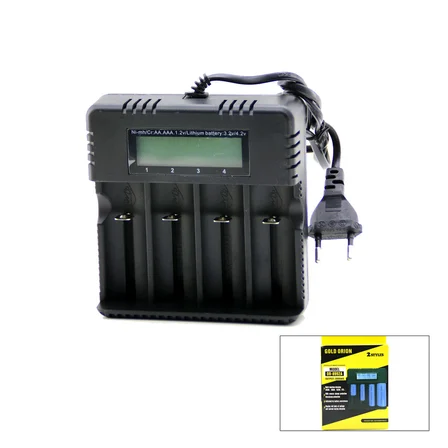4LÜ PİL ŞARJ ALETİ 3000mA 4.2V FİŞLİ=AC 100-240V ETC - 26650 - 18650 - 16340 (5477)