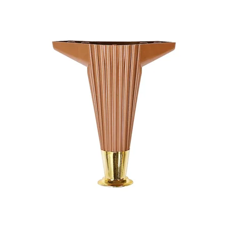 15CM - KAHVERENGİ - GOLD UÇLU  PLASTİK MOBİLYA - KOLTUK AYAK (5477)