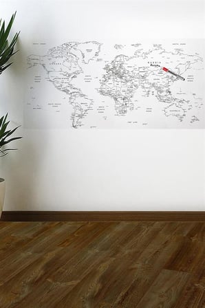 Yazılabilir Dünya Haritası Manyetik Duvar Stickerı 110 x 56 cm (5477)