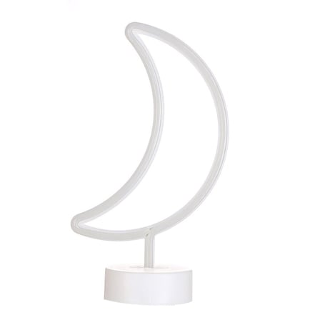 Dekoratif Pilli Ay Tasarımlı 3D Neon Led Masa Ve Gece Lambası (5477)