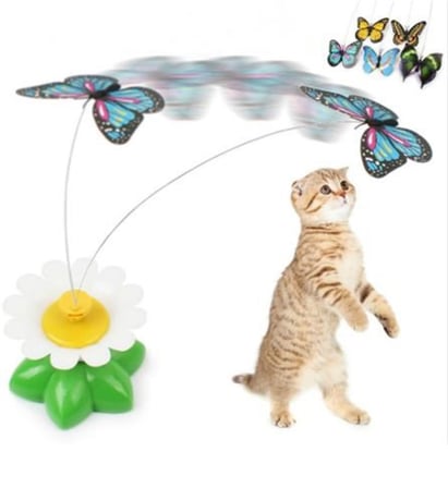Hareketli Dönen Kelebek - Kedi Oyuncağı ( Pille Çalışır) (5477)
