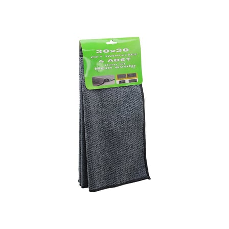 4PCS   30X30CM   ÇİFT TARAFLI=MİKROFİBER - TEL BEZ   ZOR KİR  BEZİ  HEM SİL - HEM OVALA (5477)
