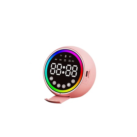DİJİTAL SAAT - BLUETOOTH WİRELESS MİNİ HOPARLÖR SPEAKER USB ŞARJLI - IŞIKLI 5W PL-4652 (5477)