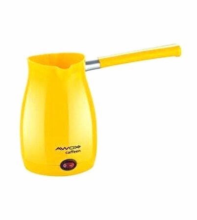 AWOX CAFFEEN  SARI  ELEKTRİKLİ CEZVE  TÜRK KAHVESİ  MAKİNESİ  PLASTİK   ÇİFT AĞIZ   0.4LT - 5 FİNCAN
