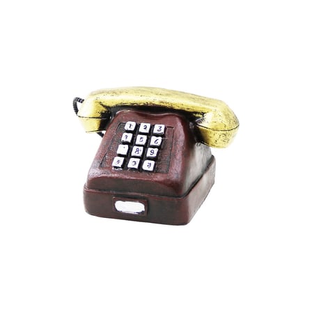 ANKESÖRLÜ TELEFON VİNTAGE DEKORATİF BİBLO 9.5X9.5CM REÇİNE (5477)
