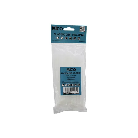 BEYAZ   3.6X150MM  PLASTİK CIRT KELEPÇE  100PCS (5477)