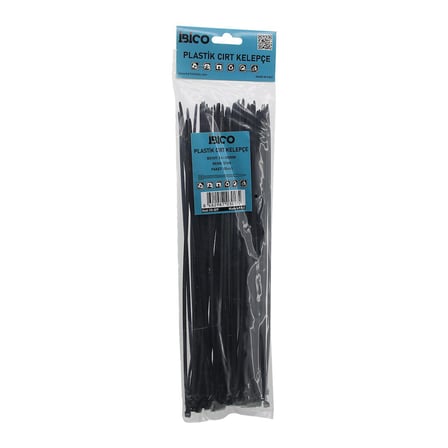 SİYAH   3.6X300MM  PLASTİK CIRT KELEPÇE  100PCS (5477)