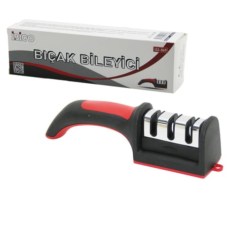 KUTULU  BIÇAK BİLEME  3 BOĞUMLU  RENKLİ PLASTİK SAPLI (5477)