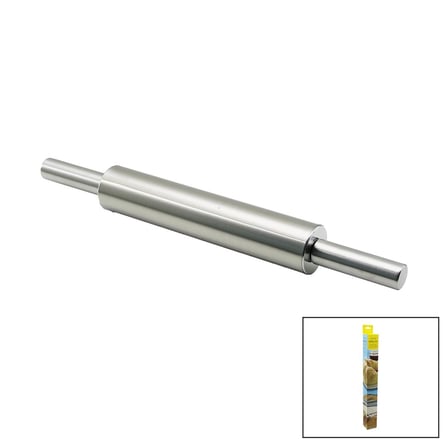 VOCEN ROLLİNG PİN ÇELİK METAL MERDANE - HAMUR RULOSU MERDANE: 25CM - SAP: 2X9CM =T.UZUNLUK:43CM (547