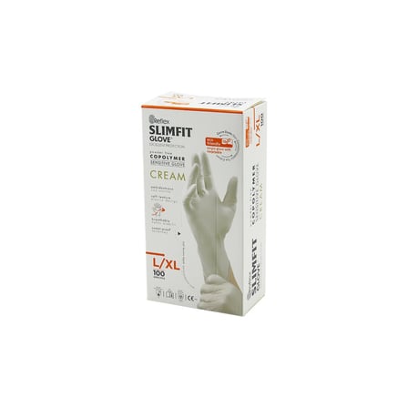 REFLEX SLİMFİT GLOVE KOD-028 L-XL KREM PUDRASIZ MUAYENE ELDİVEN 100LÜ (5477)