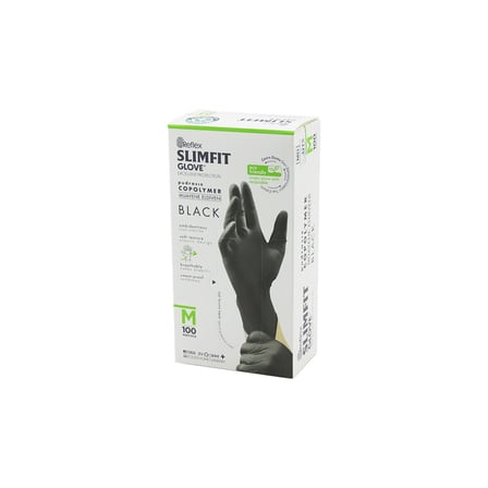 REFLEX SLİMFİT GLOVE KOD-032 M SİYAH PUDRASIZ MUAYENE ELDİVEN 100LÜ (5477)