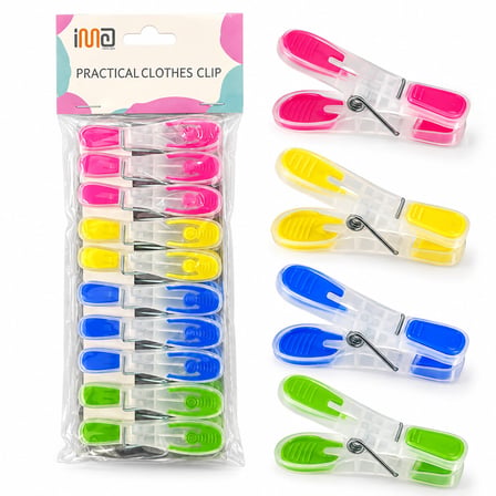 10PCS RENKLİ SİLİKON AĞIZ - BAS-AÇ ŞEFFAF PLASTİK MANDAL (5477)