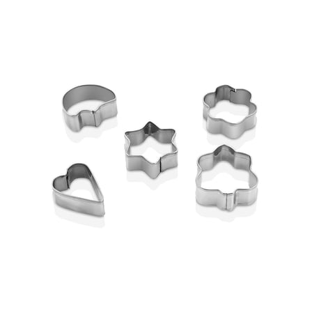 5 PCS METAL KURABİYE KALIP KALP - YILDIZ - PAPATYA - AĞAÇ (5477)
