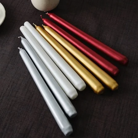 4PCS CANDLE METALİK RENKLER ŞAMDAN MUM 25CM (5477)