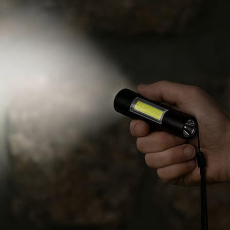 Kutulu Mini El Feneri – Taşınabilir LED Kamp ve Acil Durum El Lambası Plastik Gövde (5477)