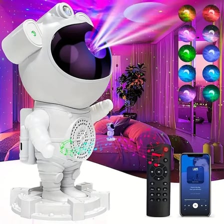 Astronot Gece Lambası Projektör Bluetooth Hoparlör Uzaktan Kumandalı (5477)