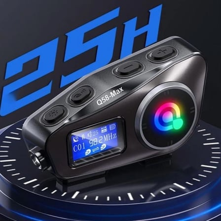 Q58 Motorsikletler İçin Fener Özellikli SD Kart Bölümlü LCD Ekranlı Kablosuz Bluetooth Kulaklıklı – 