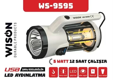 Profesyonel El Feneri &amp;amp; Kamp Lambası | 5W (5477)