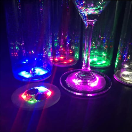 Işıklı Yapışkanlı Bardak Altı Aparatı Ledli 3 Fonksiyonlu 6 cm Çap (5477)
