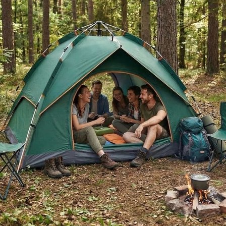 6 Kişilik Otomatik Kamp Çadırı – Çift Katmanlı, Suya Dayanıklı, Hızlı Kurulum Outdoor Aile ve Doğa Ç