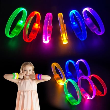 Festival &amp;amp;amp; Parti LED Bileklik Baskı Yapılabilir 3 Farklı Mod Işıklı 1 Adet (5477)