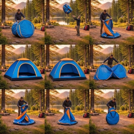 3 Kişilik Yarı Otomatik Kurulum Kamp Çadırı – Suya Dayanıklı, Taşıma Çantalı Outdoor Aile Çadırı, Pi