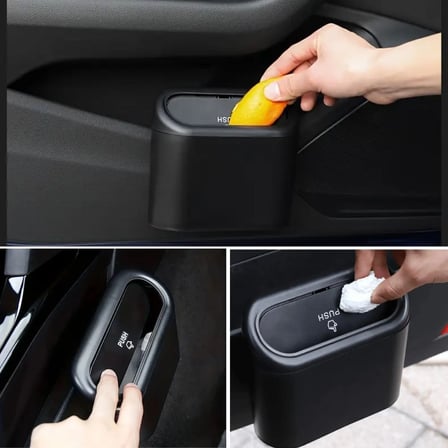 Araç İçi Takılarak Sabitlenebilen Mini Kapaklı Çöp Kovası (5477)