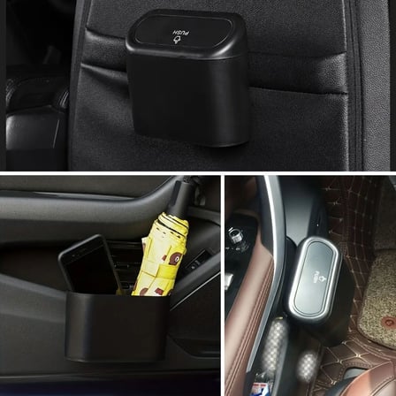 Araç İçi Takılarak Sabitlenebilen Mini Kapaklı Çöp Kovası (5477)