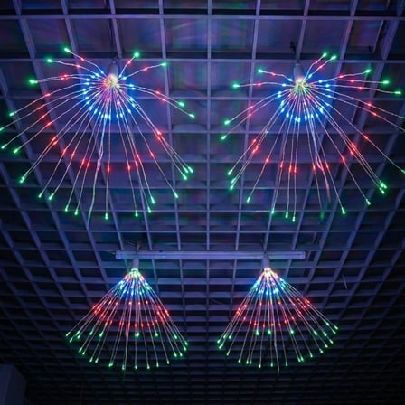 4’lü Açılır LED Işık Seti – 8 Farklı Işık Modlu, Kumandalı, USB Kablolu Renkli Dekoratif Fiber LED L