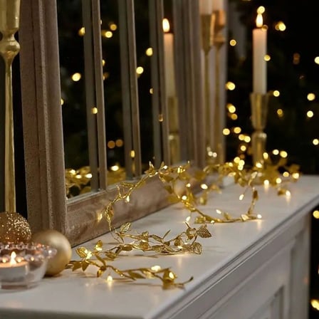 3 Metre Yaldızlı Gold LED Işık – Dekoratif Ortam ve Yılbaşı Aydınlatması (5477)